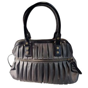MZ Wallace High End Retro Designer Elegant Gray Pleated Handbag RARE